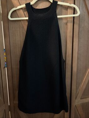 Banana Republic Black Ribbed A-Line Knit Skirt